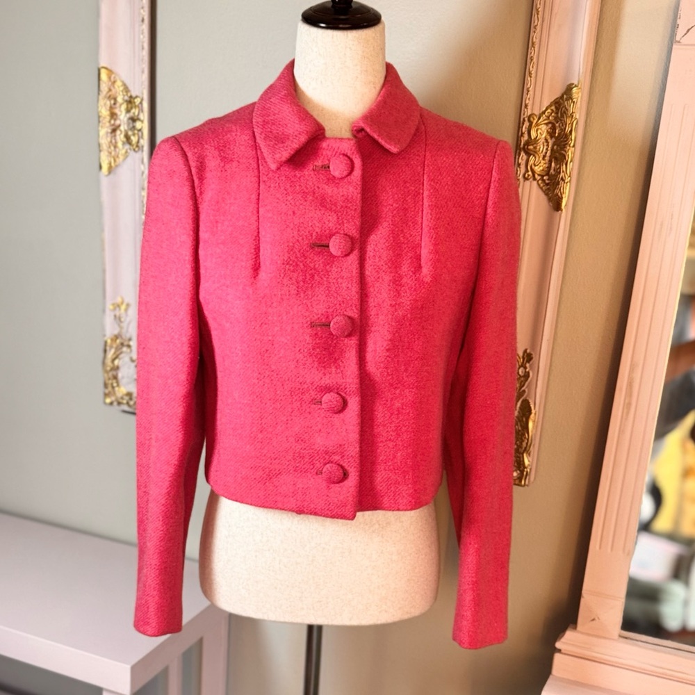 Vintage 50s Gala Forest Cropped Wool Jacket